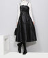 black midi sleeveless dress
